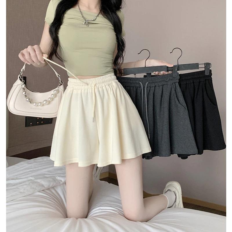 Damen Sommer Lässig Puffshorts Elastischer Bund Locker Vielseitige Rockhose