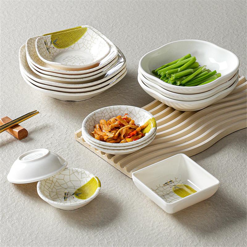 Chinese Style Melamine Sauce Dish Spice Vinegar Soy Oil Bowls Imitation Porcelain Plate Table Decoration Container for Hotel