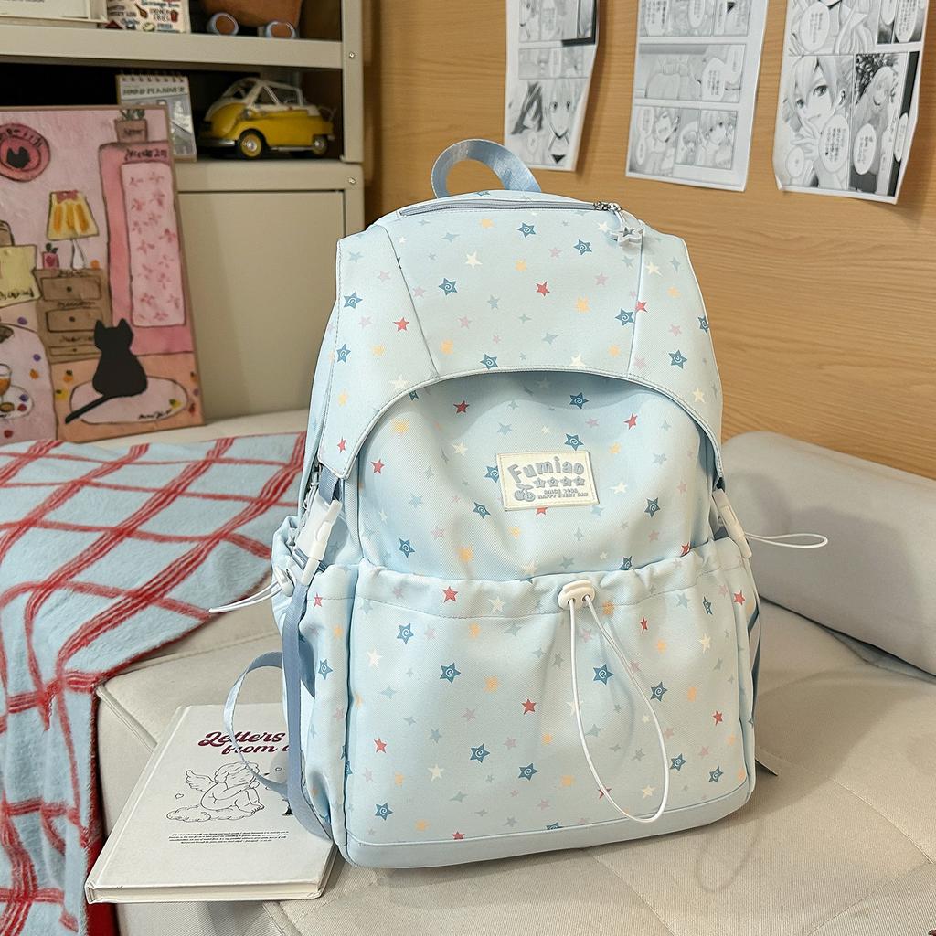 Schoolbag Korean Ins Wind Fresh and Sweet Soft Cute Girl Backpack High Value College Style Junior High School Student Star Backpack