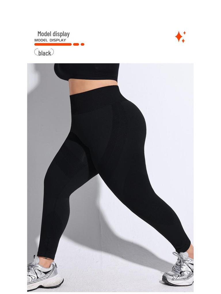 2025 Plus Size Breathable High Waist Color Block Yoga Leggings: Butt-Lifting, Seamless, Long Striped Sport Tights for Women