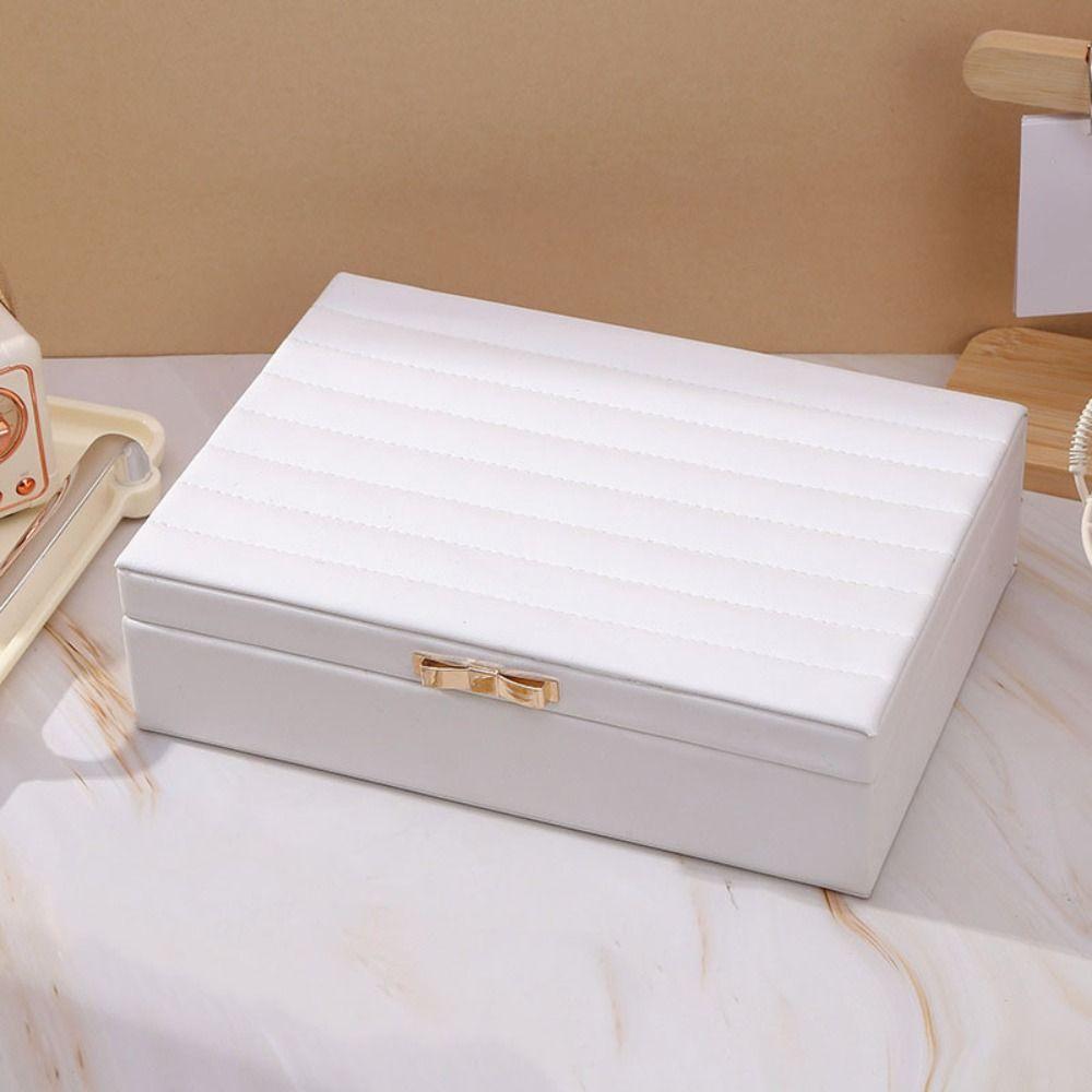 Rings Necklace Jewelry Storage Boxes Velvet Inner Bracelet Carrying Case Travel Use