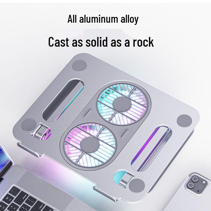 Aluminum Alloy Laptop & Tablet Cooling Stand with Fan - Foldable Design