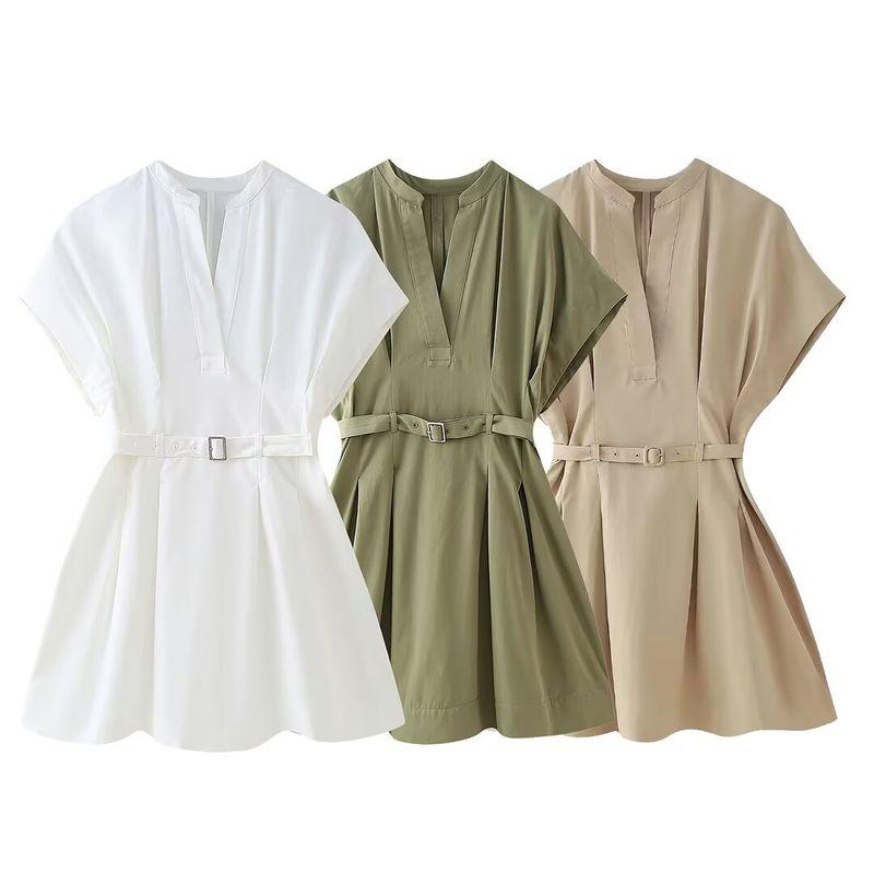 Kaslead New Arrival Women's Clothing Fashion Style Fashion Casual Pleated Short Dress 4043058