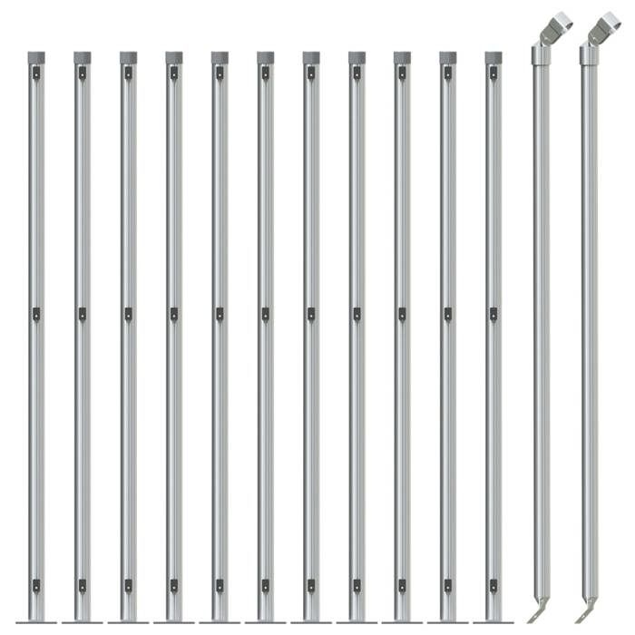 VidaXL Chain Link Fence with Flange, Decorative Fence Panel, Protective Barrier Garden Patio Outdoor, 154040