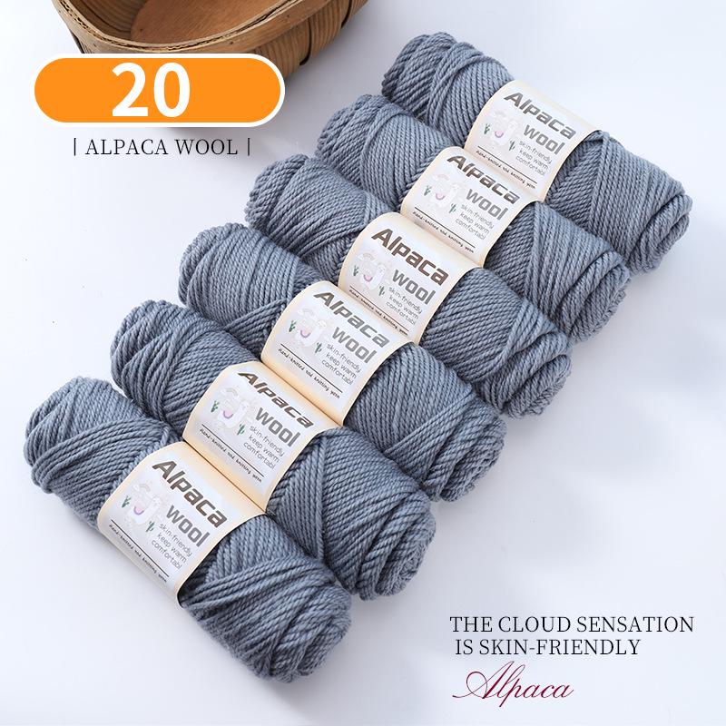 Alpaca Wool Medium Thick Yarn Ball for Hand-Knitted Cardigans, DIY Scarves, and Sweaters