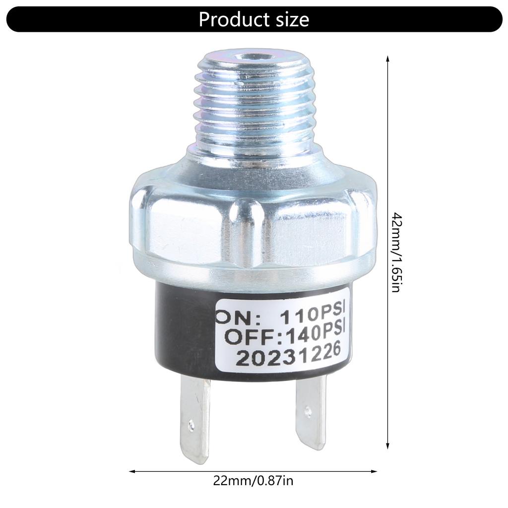 Tlakové spínače vzduchového kompresoru Ventily regulace výkonu Nastavitelné tlakové spínače Jednoduchá instalace pro dílenské vybavení