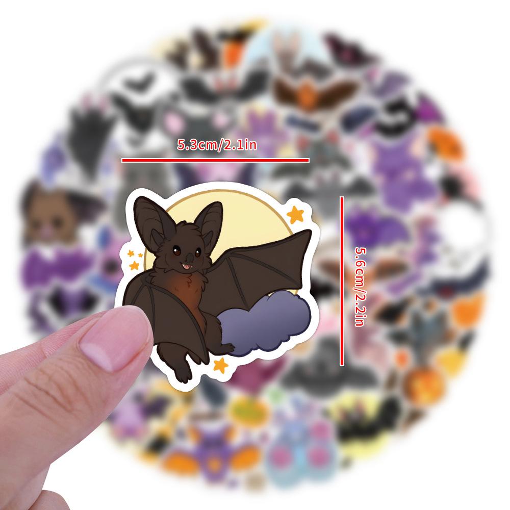 60 New Halloween Bat Stickers Scooter Notebook Paper Palette Box Waterproof Stickers