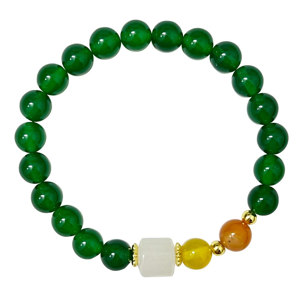 Agate Beaded Bracelet for Women Natural Stone Stretch Bracelets 8mm Round Beads Bangle Handmade Jewelry Gifts