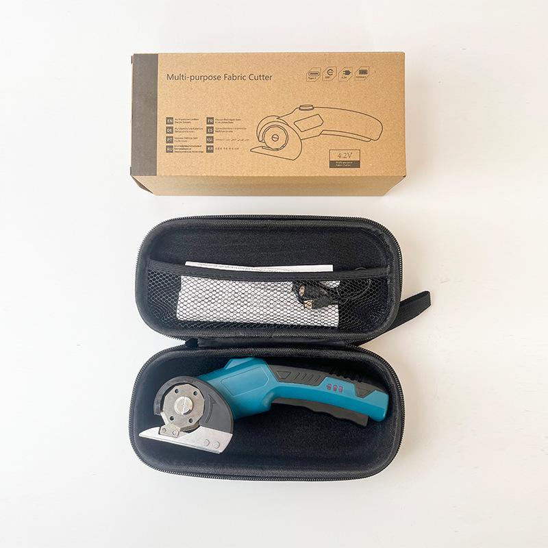 Rechargeable Round Blade Shears: Electric Fabric-Cutting Scissors for Carpet, Curtains, Leather, and Home Use.