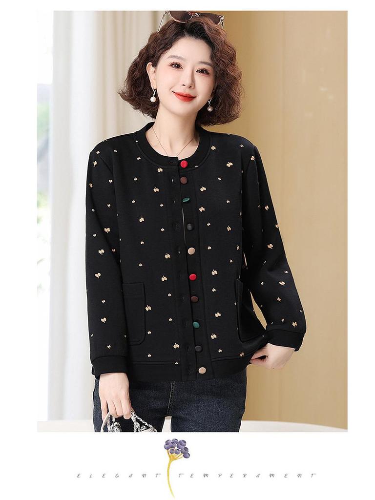 Plus Size Spring & Autumn Jacket Coat for Middle-Aged and Elderly Women - 2025 Collection