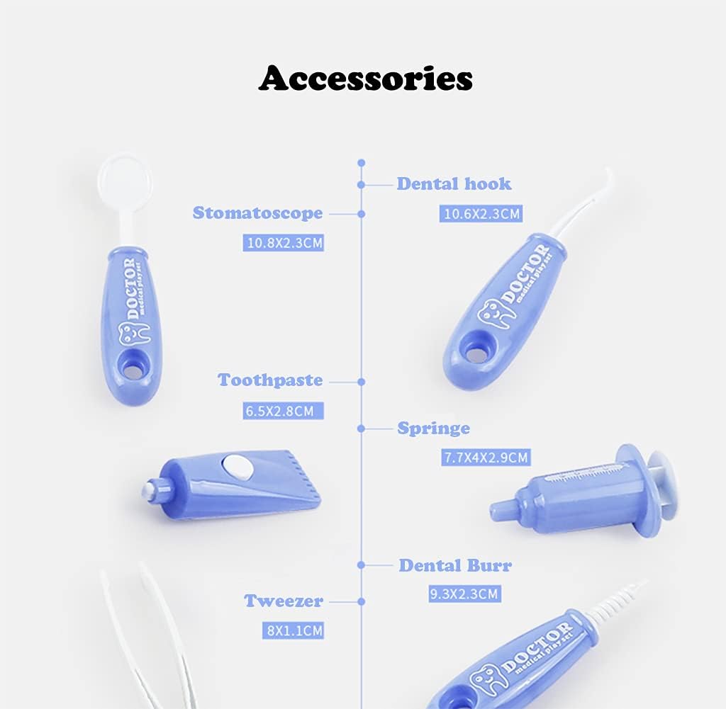9PCS Plastic Simulation Dentist Play Set Medical Kit Pretend Toy Kids Hygienic Habbit Cultivation Role Play Game for Children