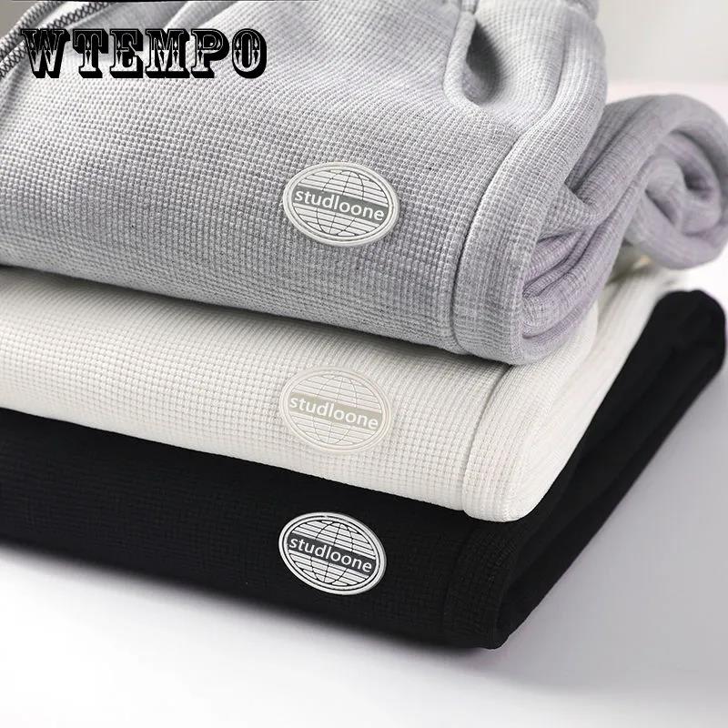 

Вафельные брюки, женские осенние и зимние бархатные утолщенные маленькие брюки, спортивные свободные брюки для отдыха