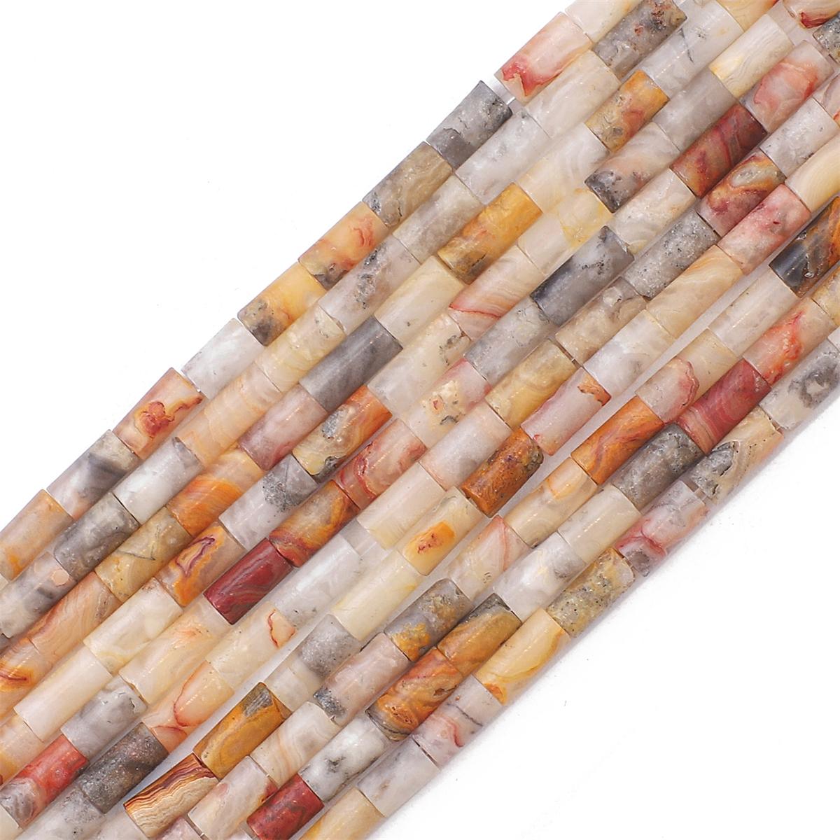 

38 см мини-трубка из натурального камня в форме агата, кварца, аметиста, бусины для DIY, модные ювелирные аксессуары, 15 дюймов/нитка Crazy Agate