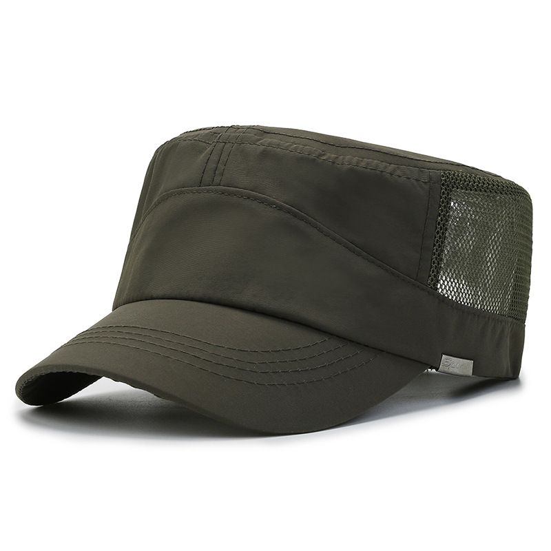Flat Top Hat Men's Mesh Hat Outdoor Quick Drying Summer New Hat Men's Sun Spring and Autumn Cool Hat Duck Tongue Summer