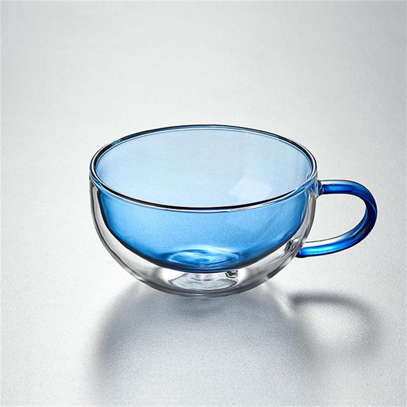 200ml Gekleurde Dubbelwandige Glazen Mok Met Handvat Hittebestendig Ontbijt Thee Kopje Melk Espresso Bekers En Mokken Drinkgerei