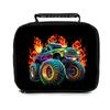 Burning Truck Pattern Handheld Lunch Bag for Boy and Girls Best Gifts 2D Cartoon School Bento Outdoor Picnic Bag for Children