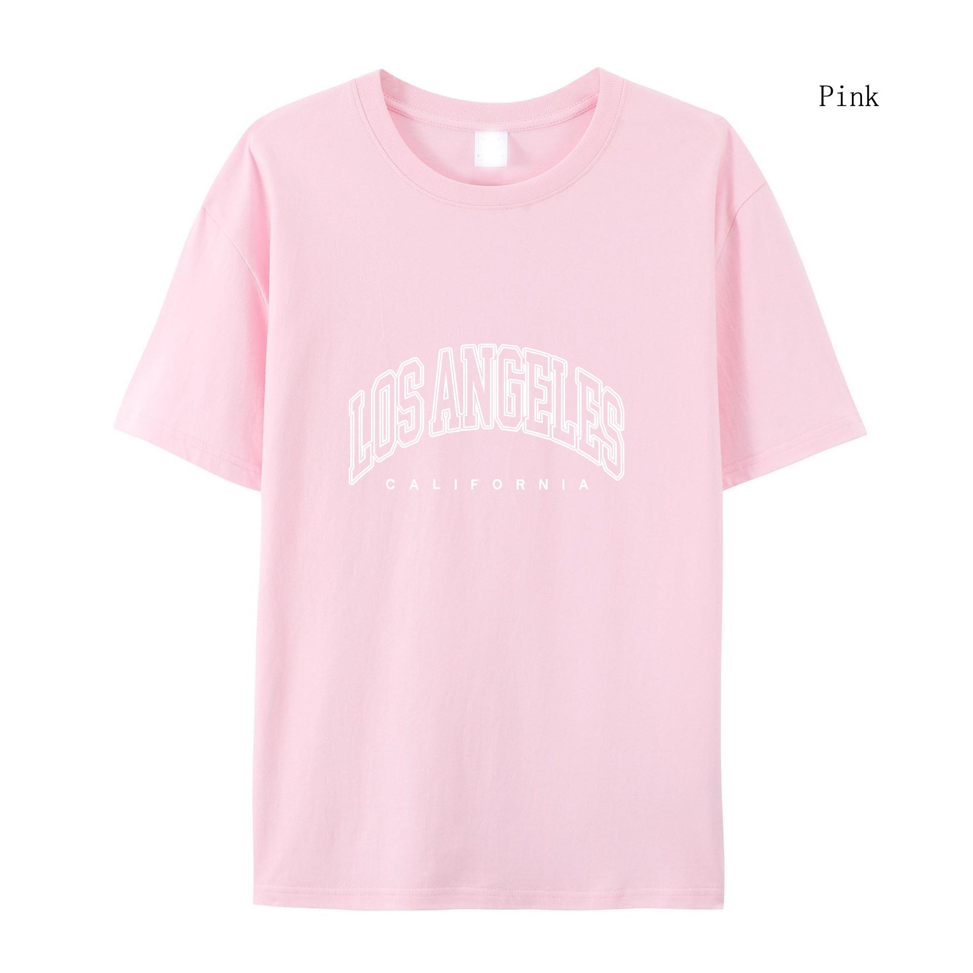 

Мужская и женская летняя футболка Los Angeles с короткими рукавами, футболка с двойным контуром, женская футболка, одежда больших размеров 2XL