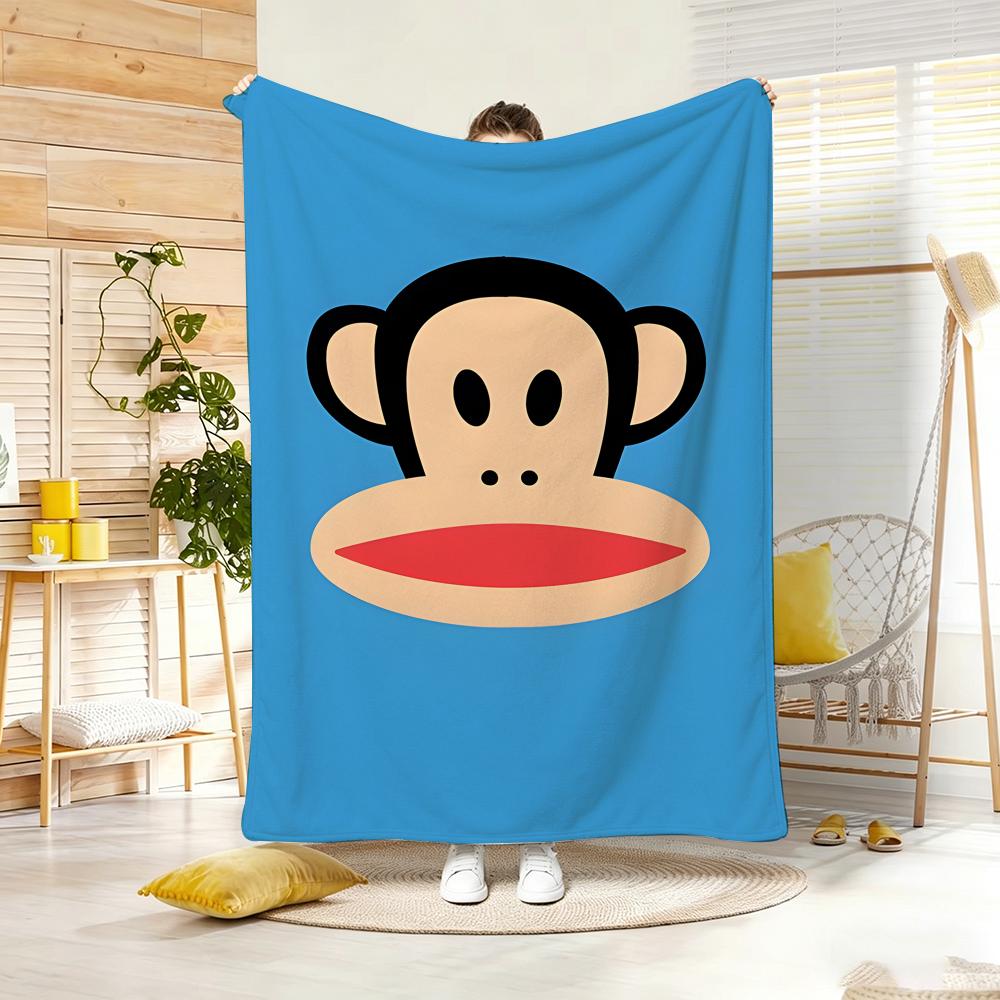 Art Illustration P-Paul Frank Throw Lightweight 240g Flannel Blanket Soft Skin-friendly for Summer Cooling