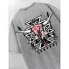 European Sizes Men's T-Shirt  Retro Western Cowboy Style Printed with Cow Skull Pattern, Short Sleeve, Crew Neck, Summer Outdoor Wear, Trendy Top