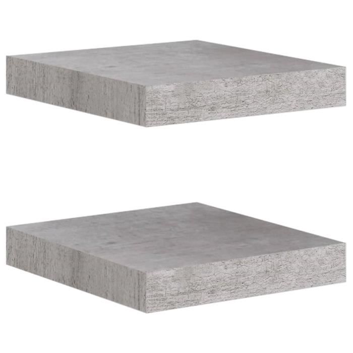 VidaXL Floating Wall Shelves 2 Pcs Concrete Grey 23x23.5x3.8 Cm MDF