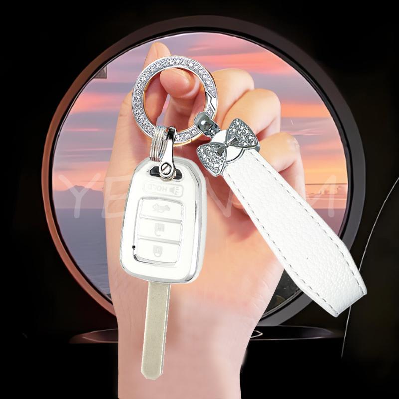 4 Button Shell Fob For Honda Accord Civic Crv Jazz Hr-V Hrv 2013 2014 Car Remote Key Cover Case Keychain Accessories