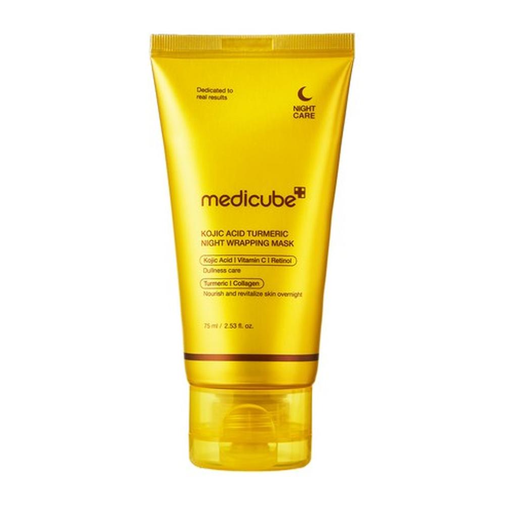 Medicube Kojic Acid Turmeric Night Wrapping Mask 75ml - Brightening Overnight Skin Care, Korean 75ml+Brush