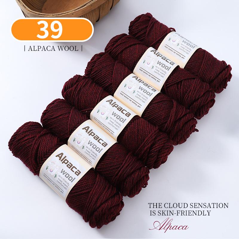 Alpaca Wool Medium Thick Yarn Ball for Hand-Knitted Cardigans, DIY Scarves, and Sweaters