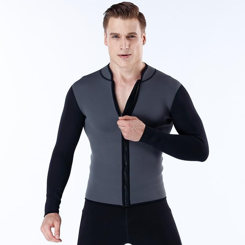 Mens 3mm Neoprene Wetsuit Top Black Separate Jacket Diving Surfing Swimming Warmth Protection