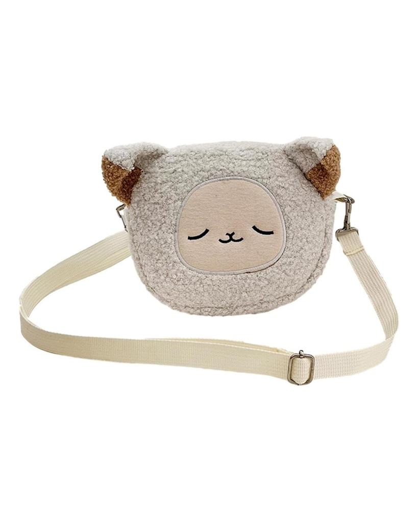 Cartoon Tier einzelne Umhängetasche Herbst Winter Plüsch süße Katze Bär Schaf verstellbare Frauen Mädchen Umhängetasche Messenger Bag Münzen Handytasche
