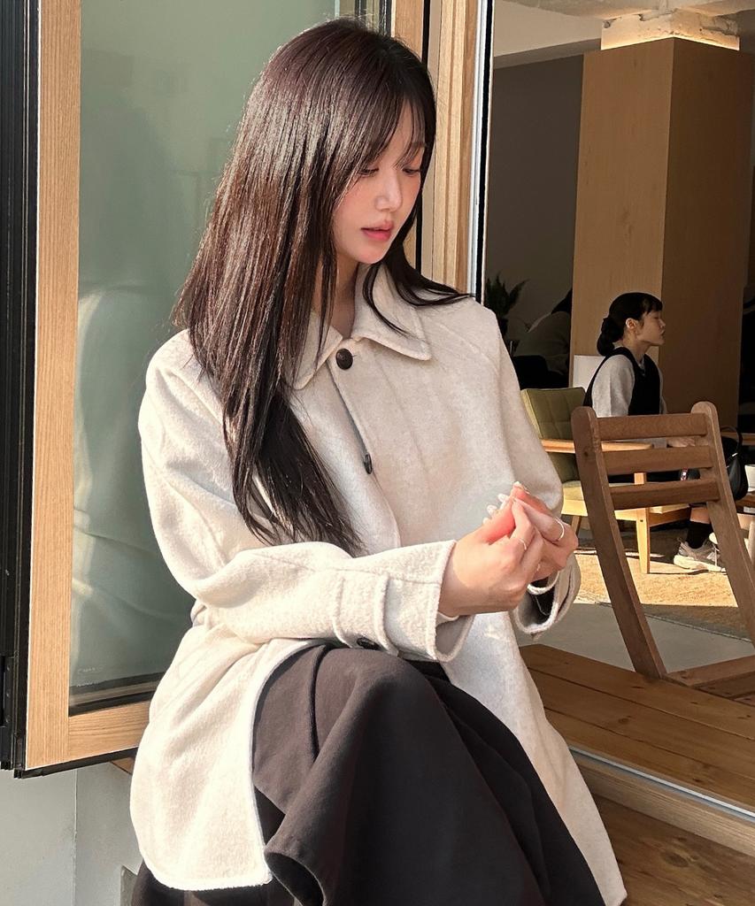 MIND BRIDGE WOMEN [W] Handmade Belted Half Coat - 2 Colors