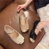 French sequined silver bag head half slippers women's 2025 spring and summer Xiaoxiangfeng Korean version temperament Mary Jane single shoes women's