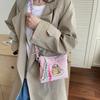 Summer Summer Niche Nylon Canvas Bag Women's Fashion Embroidery Small Square Bag Crossbody Bag Mobile Phone Bag