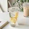 Vertical Stripe Glass Coffee Tumbler with Lid and Straw - Ins Style Portable Cup for Iced Latte, Milk Tea & Cold Beverages