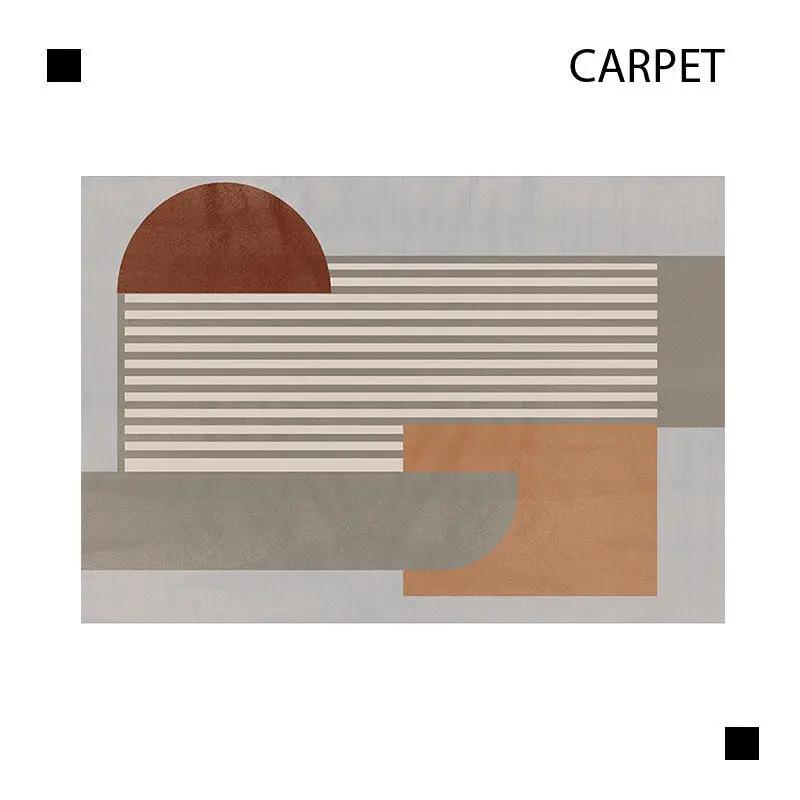Nordic Modern Minimalist Living Room Carpet Abstract Non-slip Luxury Bedroom Rug Home Decoration Fluffy Square Vortex Mat