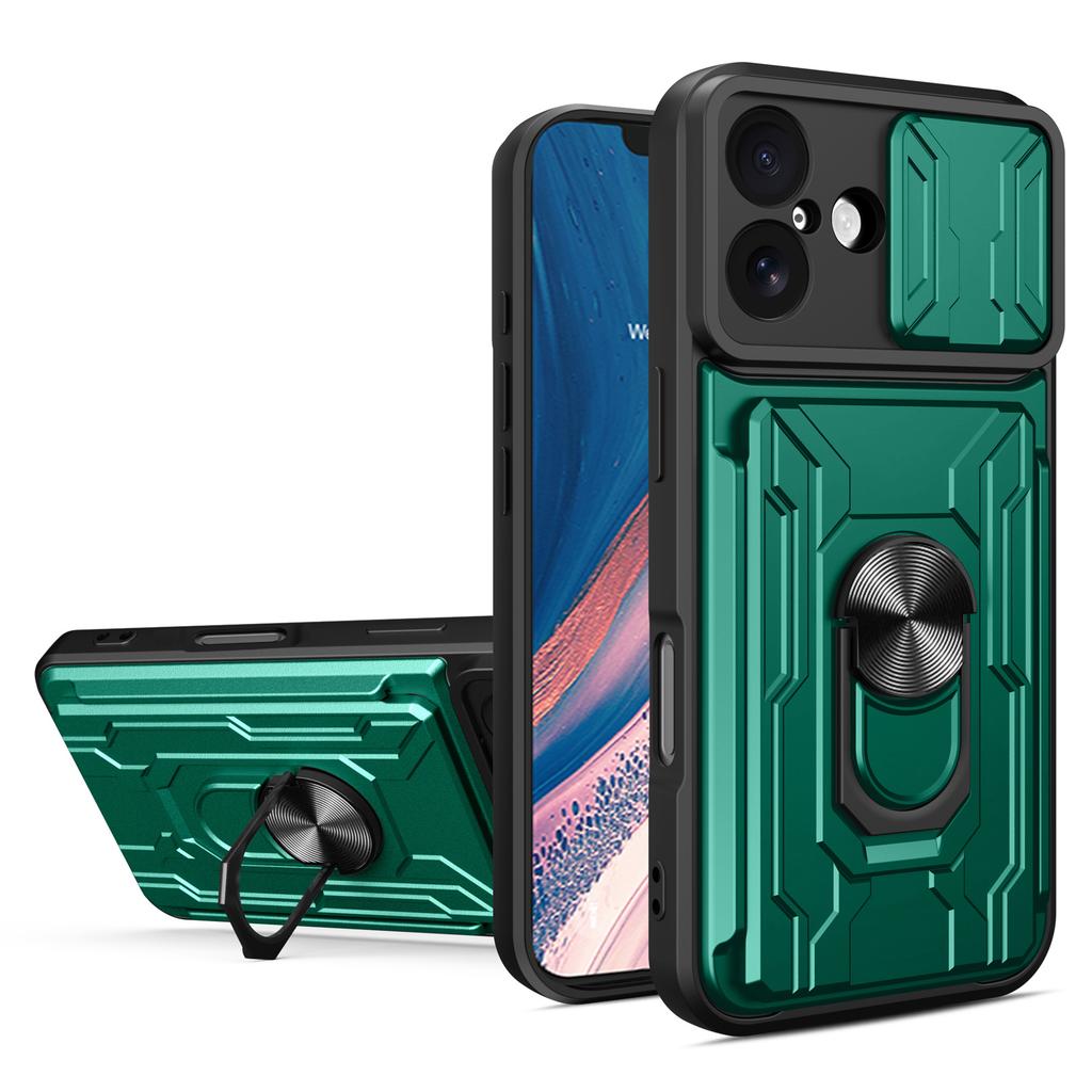 Für iPhone 17 Hülle PC+TPU Ständer Handy-Rückseite mit Kameraschieber