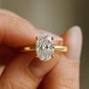 Oval Cut Diamond Ring – Yellow Gold Plated Solitaire Ring, Engagement, Wedding, Anniversary, Promise Ring, Gift for Her