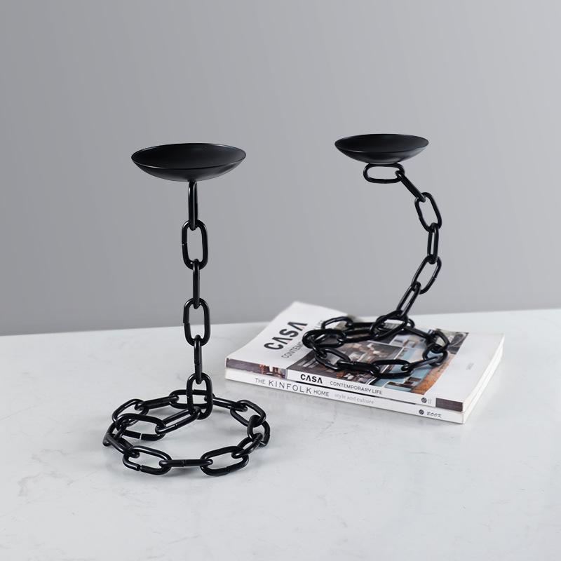 Metal Candle Holder Vintage Chain Candlestick Chain Candlestick Entangle Candle Stick Holder Home Decoration Accessories