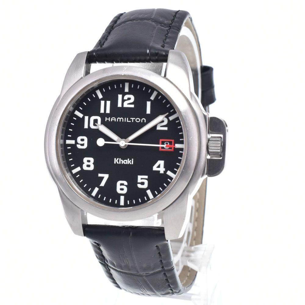 Used Hamilton HAMILTON 6309 Khaki Date Black Quartz Men's Watch Q#149072