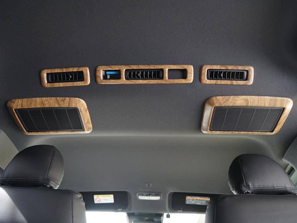 Regius Ace 200 Series and 8th Rear Air Conditioning Interior Panel Set Wood TRISTAR'S [Hiace (4th, 5th, 6th, 7th, Generation)] (5-Piece) (Natural