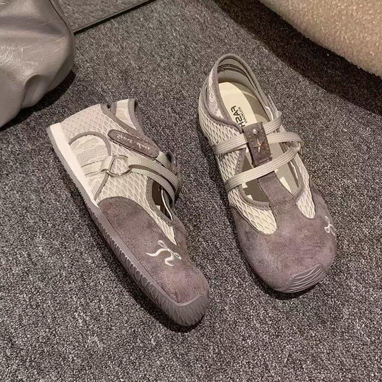 "Spot" Skittles~ Ballet Mary Jane single shoes mesh surface summer new thick-soled Forrest training shoes women's models