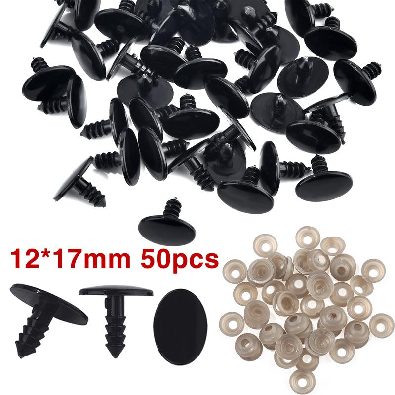 50 Stück Puppenzubehör Schwarze Kunststoff Plüsch Sicherheitsnasen Amigurumi Für DIY Lustige Spielzeugaugen Nasen Anima Zubehör Basteln