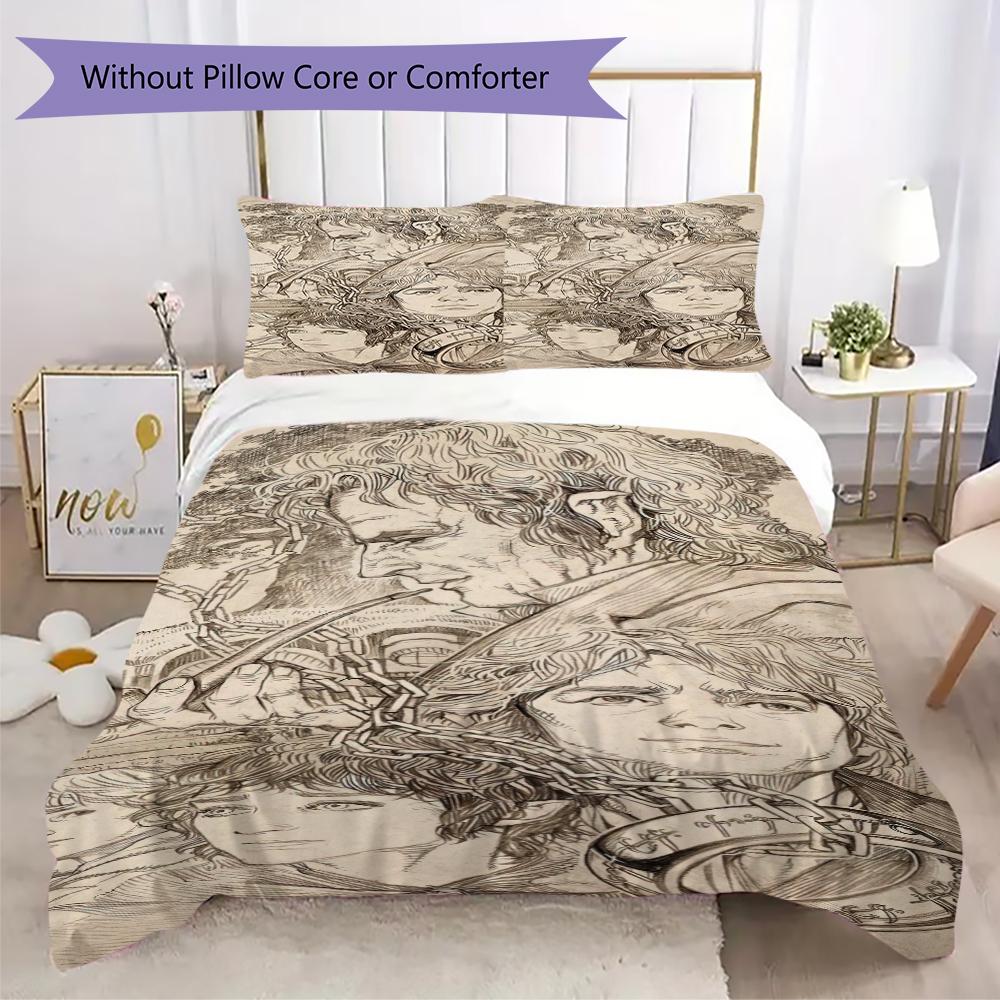 1PC The Lord of the Rings Bedding Quilt Set Quilt Cover Pillowcase Home Decoration Birthday Gift (1 * duvet cover + 2 * pillowcase, without core)A2
