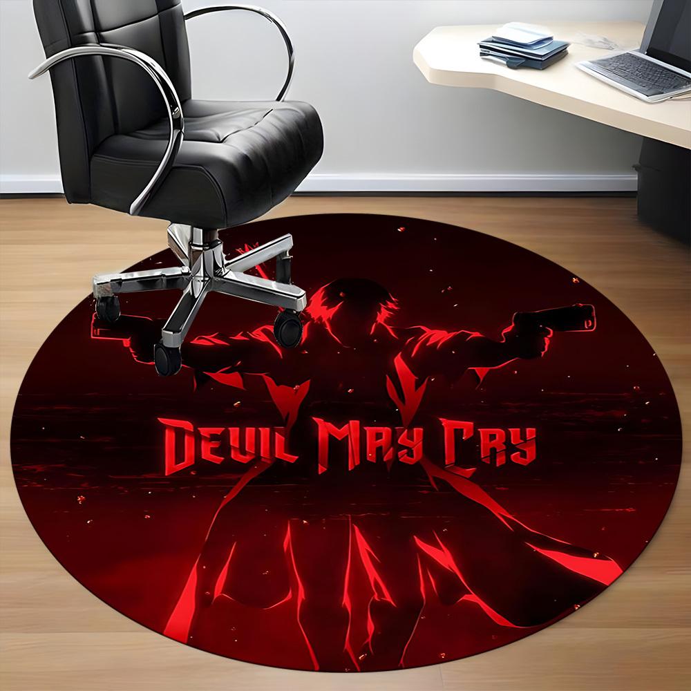 1PC Devil May Cry Office Round Rug, Non-slip, Soft and Durable Office Rug for Interior Decoration, Perfect for Office yy250915075
