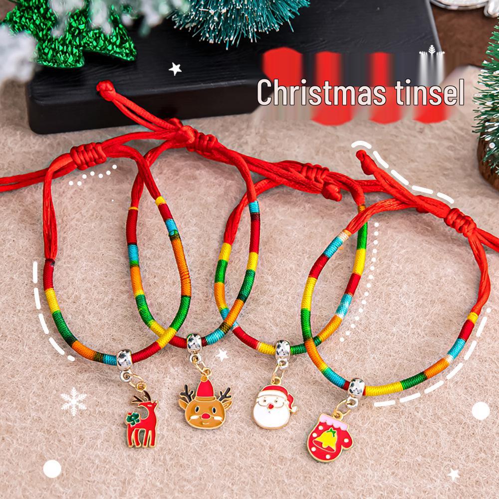 Adjustable Colorful Christmas Bracelet for Kids - Cute, Woven Holiday Gift