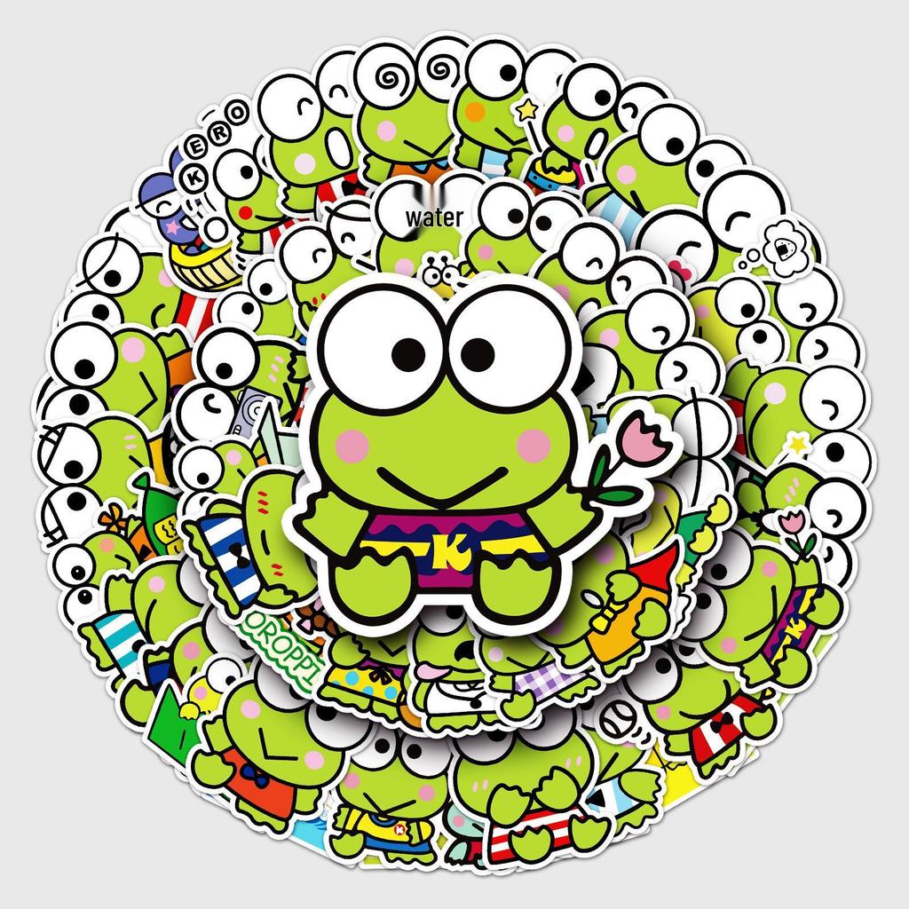 53 Sanrio Keroppi Cartoon Sticker Set for Suitcases, Laptops, and Phones