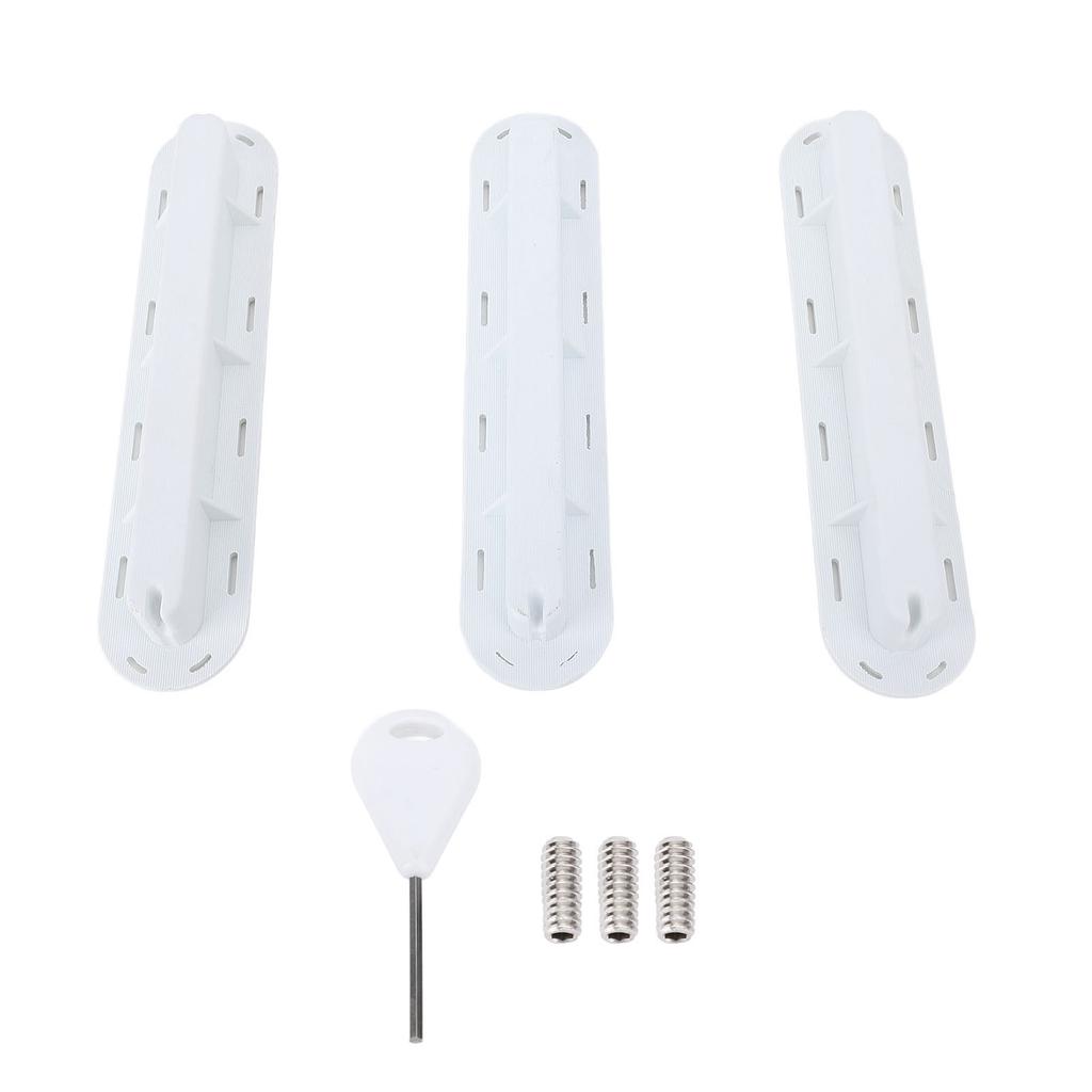 3PCS Fin Box Set PVC Surfboard Surf Fins Plugs Set with Screws Key for Paddle Board Fin Replacement White