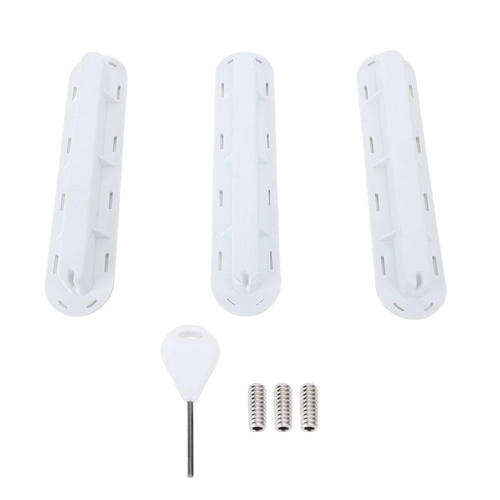 Shoemst White 3Pcs Fin Box Set Pvc Surfboard Surf Fins Plugs Set With Screws Key For Paddle Board Fin Replacement