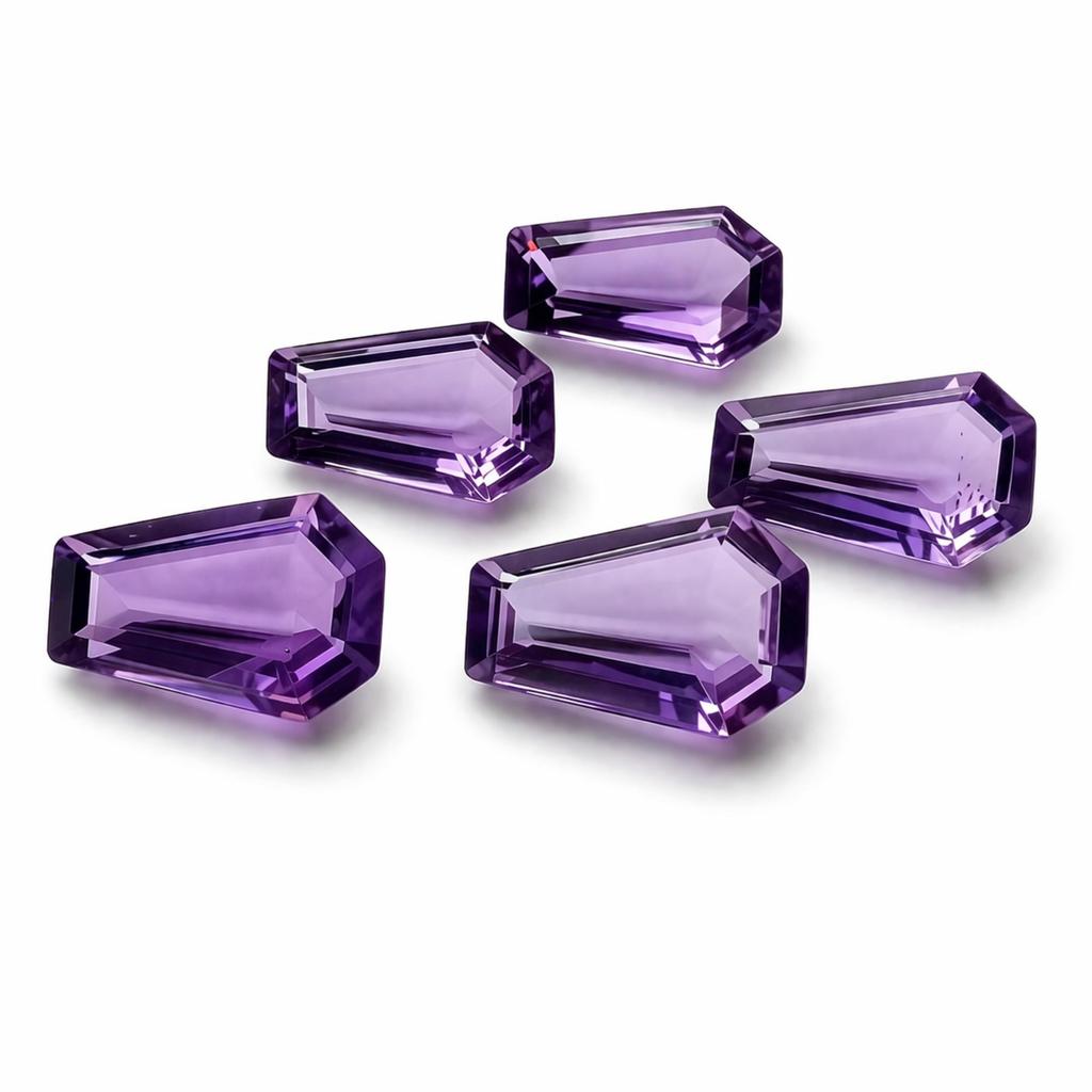 AAA Natural Amethyst Coffin Shape Faceted Gemstone Calibrated Loose Stone Purple Amethyst Gothic Jewelry Supply Wholesale All Sizes Available