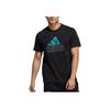 Adidas Sport Casual Round Neck Logo T-Shirt Men Tops Black HE9912