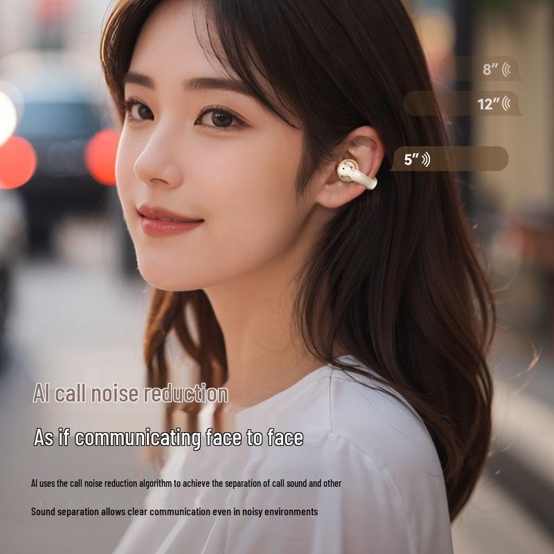 J07 Wireless Conductive Ear Clip Sports Earphones with Noise Cancelling